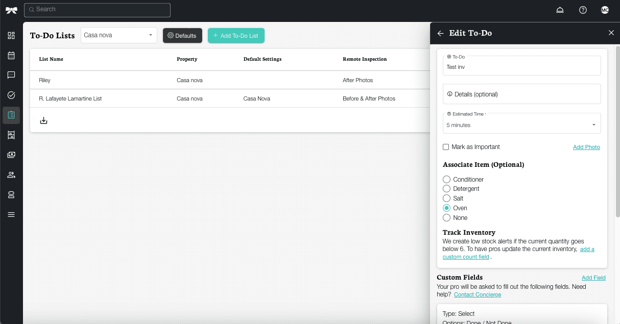Custom field example