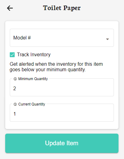 Inventory tracking details