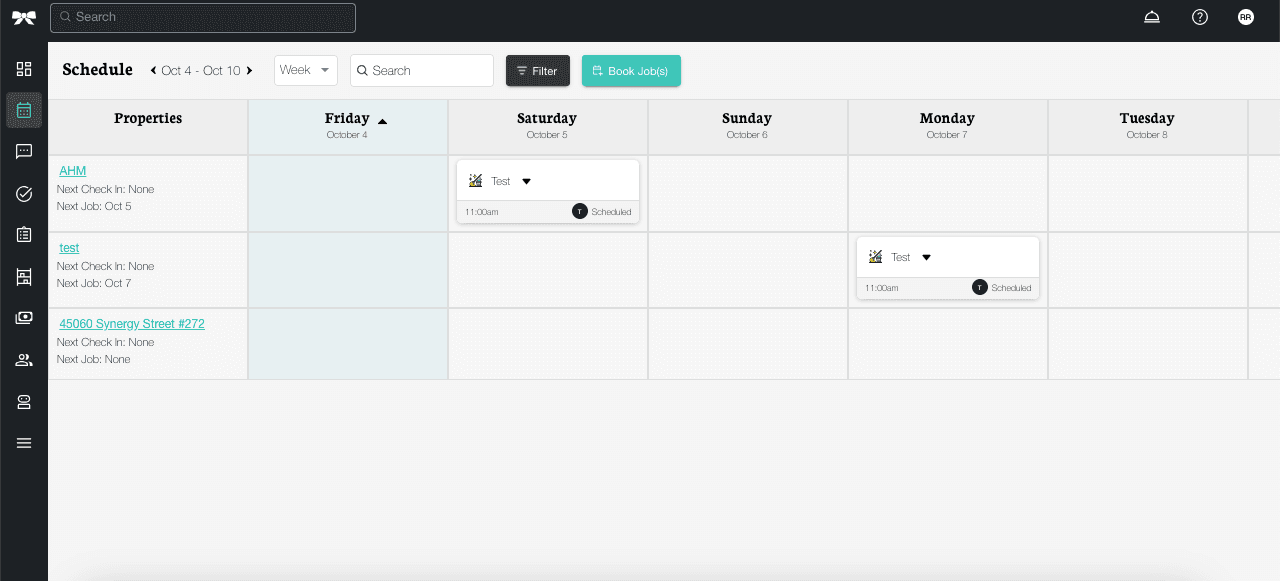 Calendar view interface