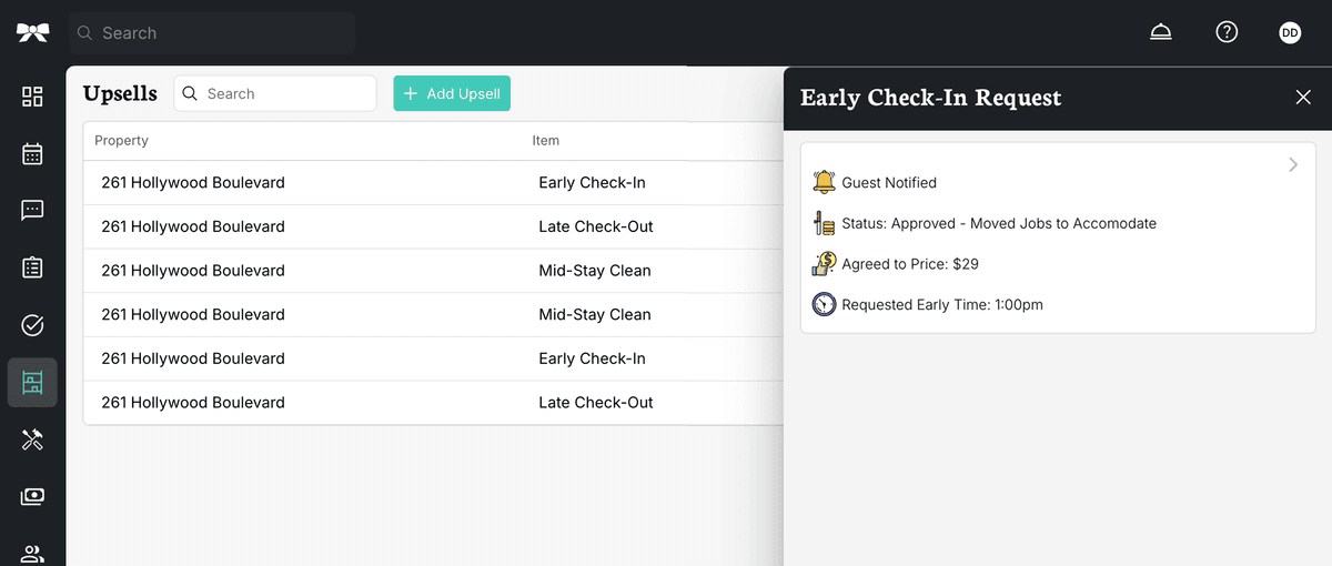 TIDY Upsell Management Interface