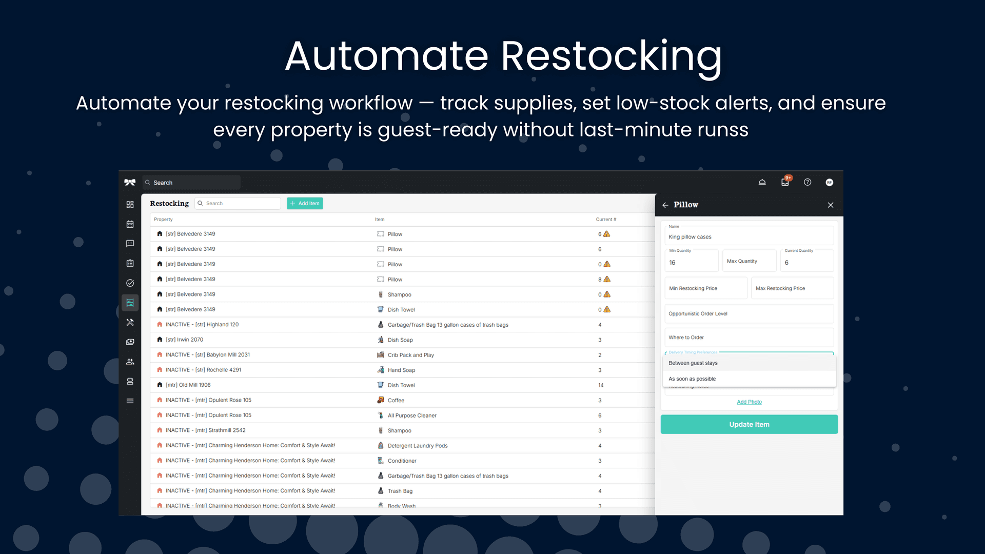 Automated inventory and restocking management