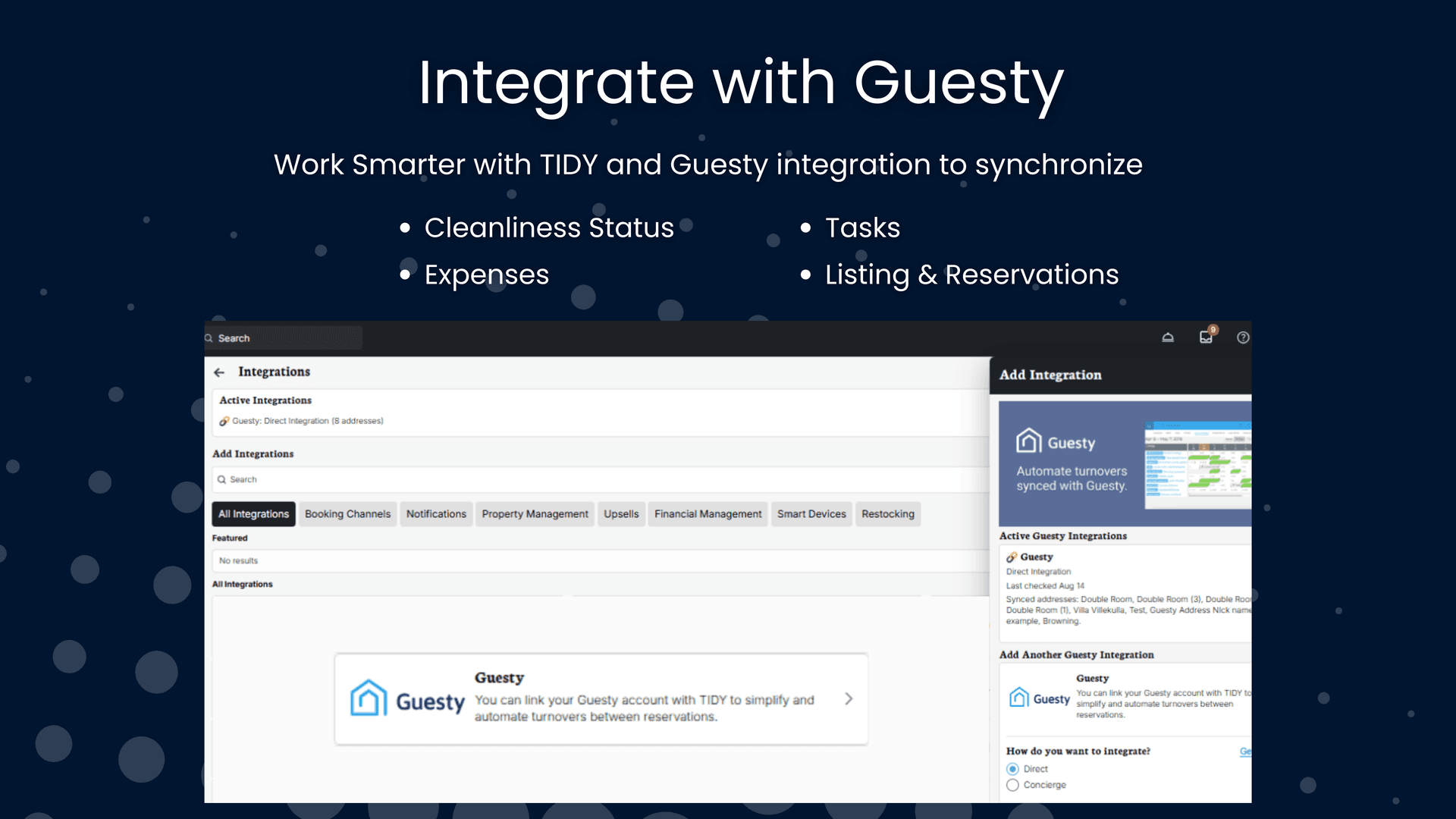 TIDY and Guesty integration setup