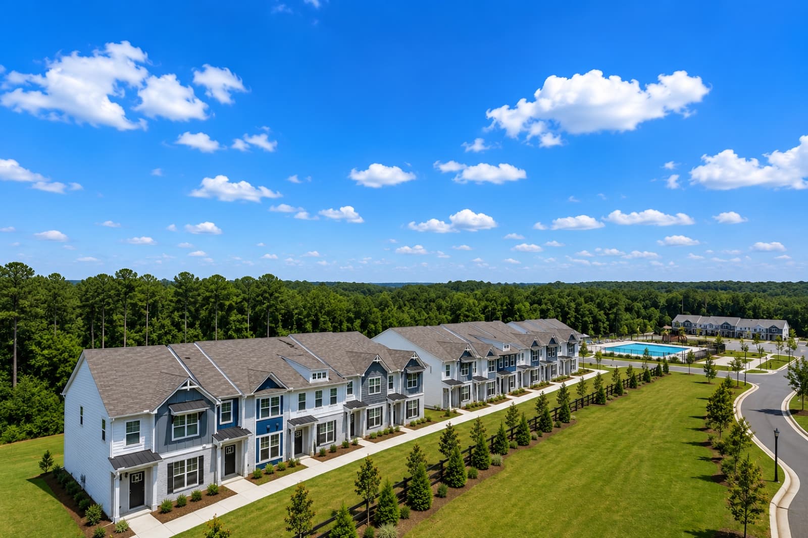 Aerial view of an ARK Homes For Rent community