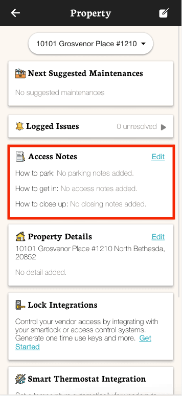 Access instructions interface