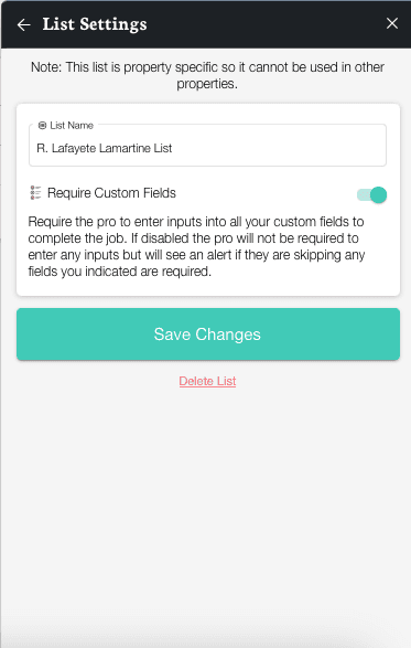 Custom field configuration