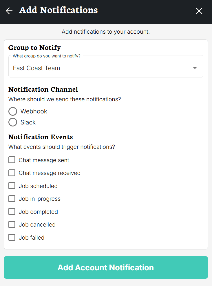 Groups overview interface