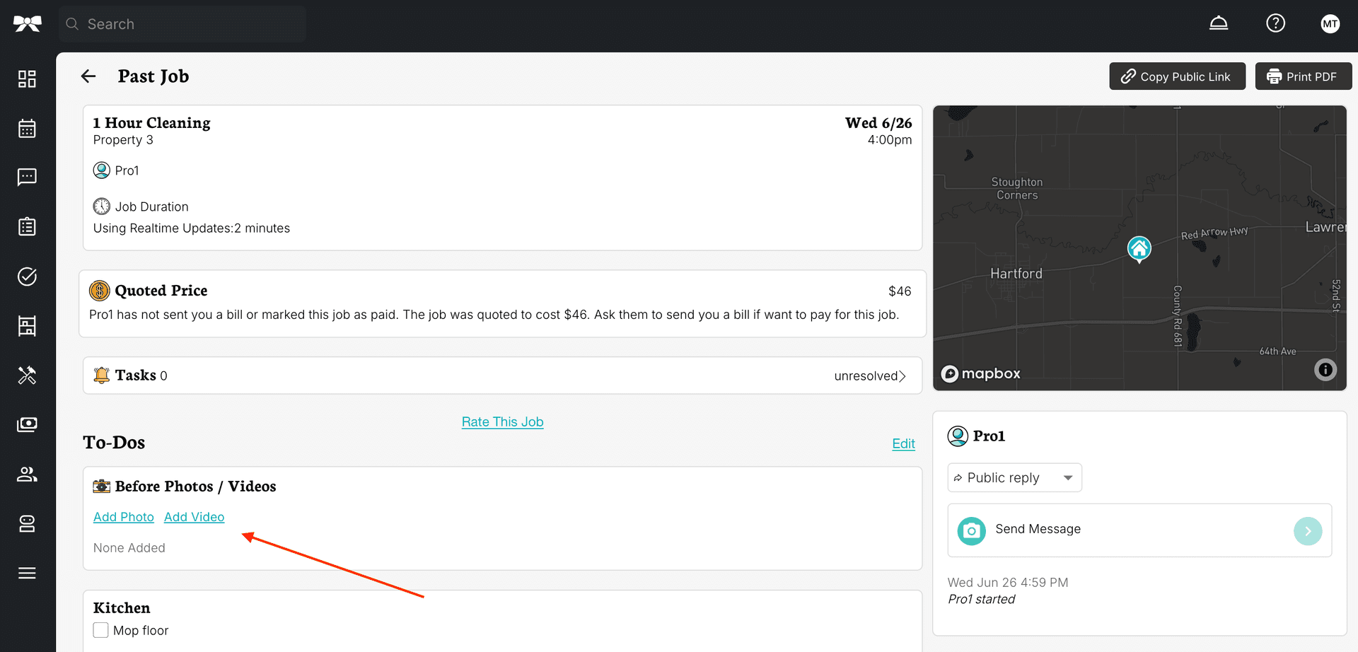 Adding photos and videos to job
