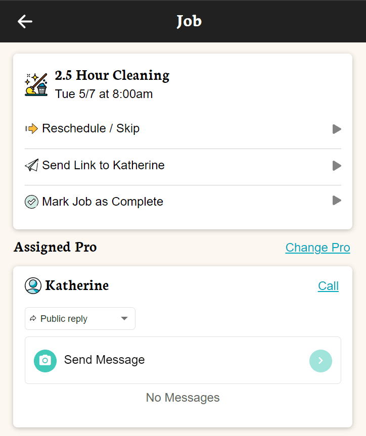 Job link sharing options