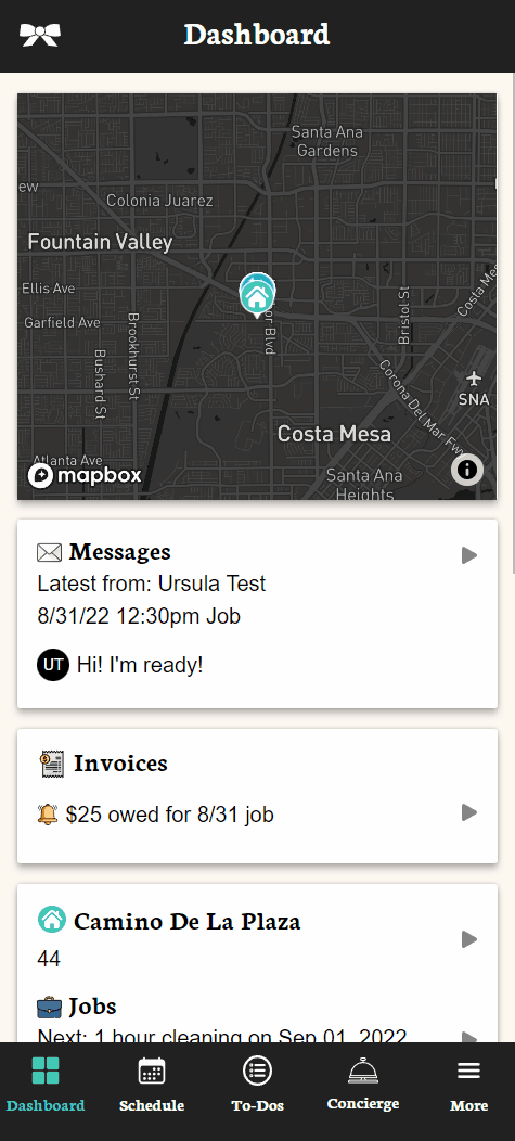 Messages interface