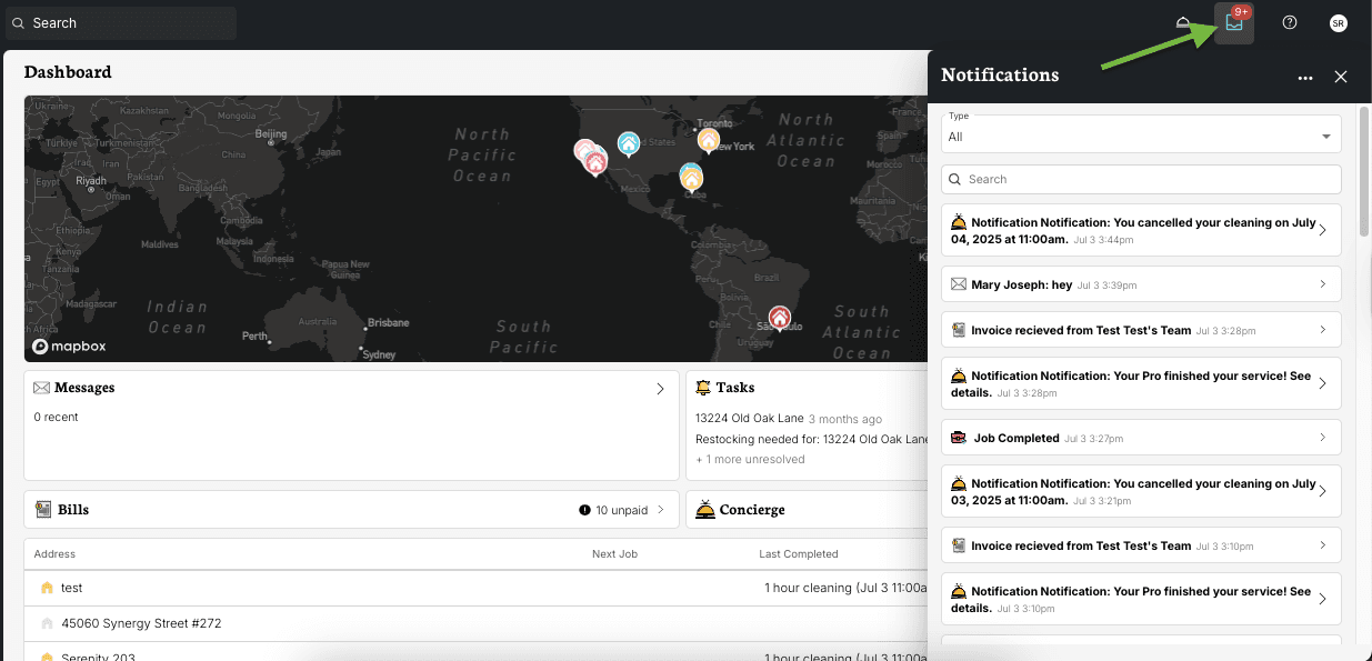 Notification center