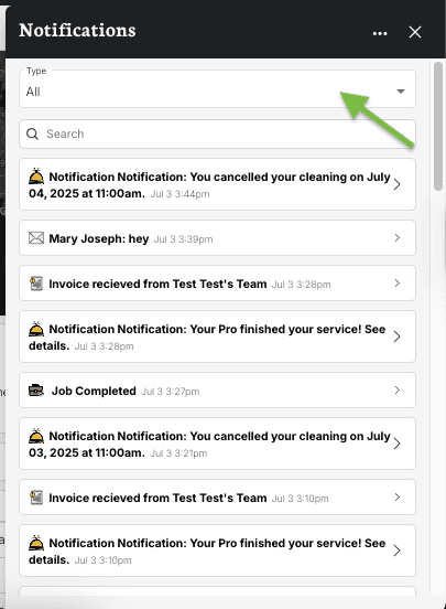 Notification settings