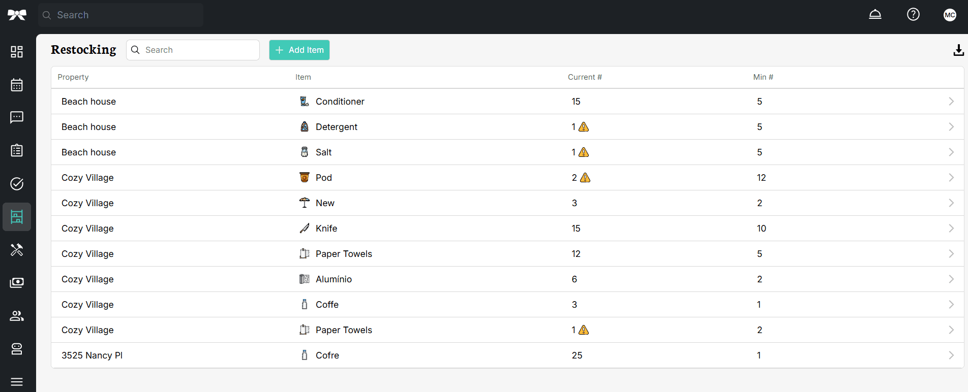 Accessing the Restocking section