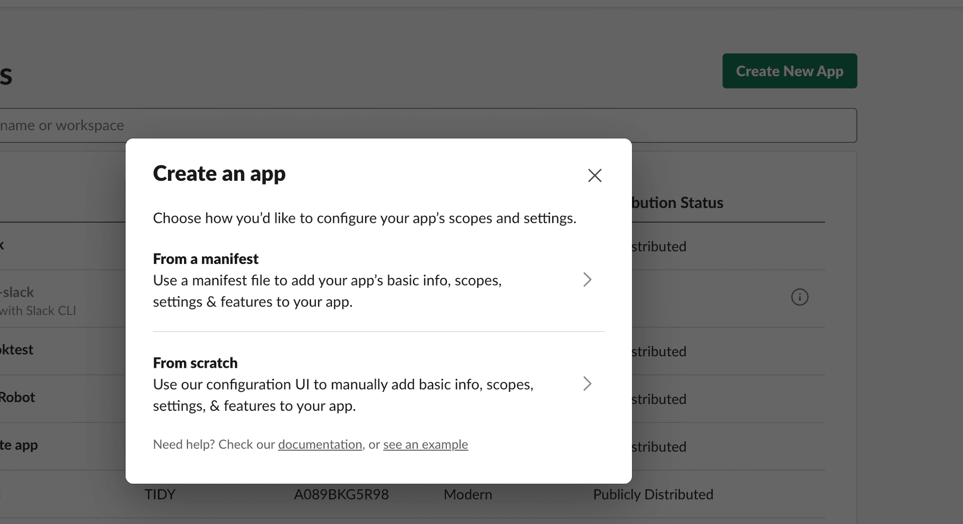 Create Slack app