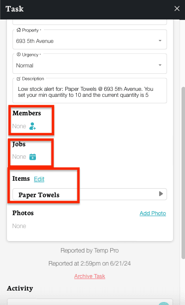 Recurring maintenance settings