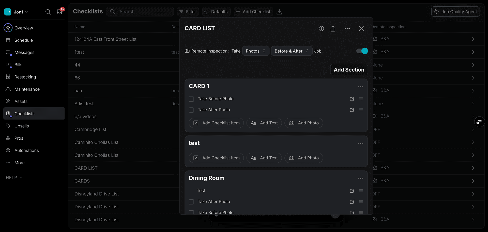 Checklist example