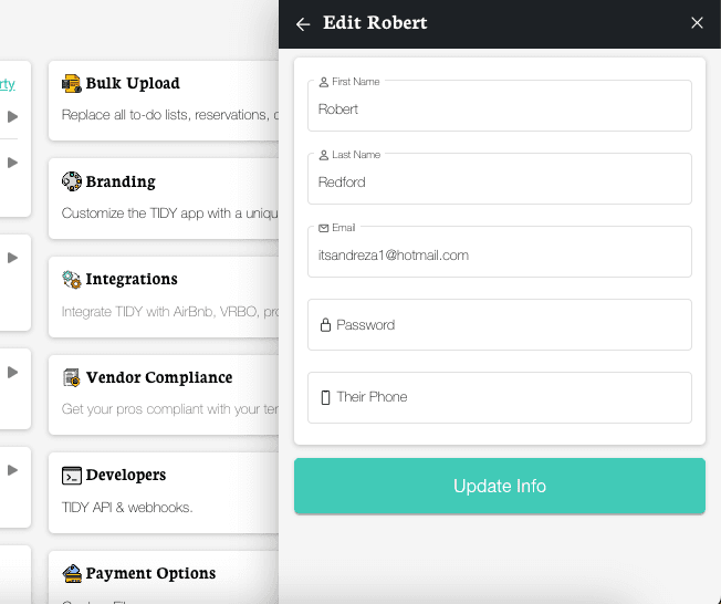 Users list