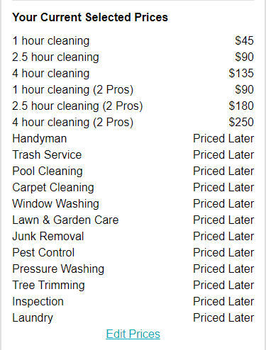 Default rates configuration