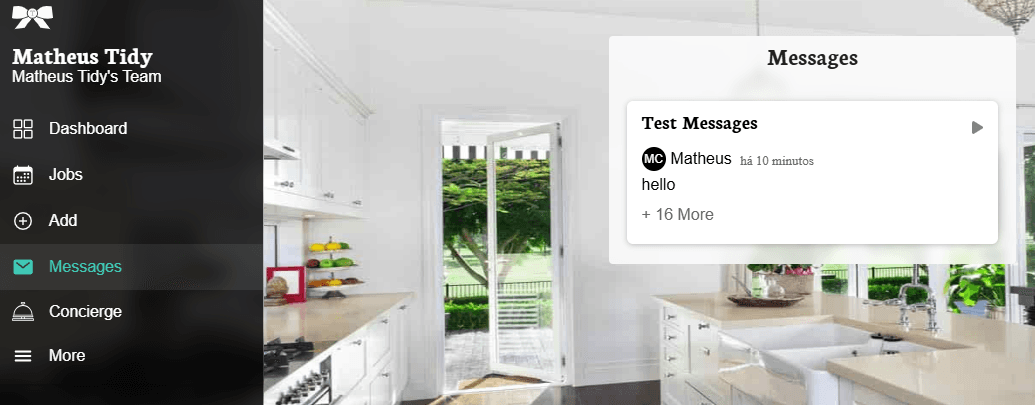 Messages interface showing conversation threads