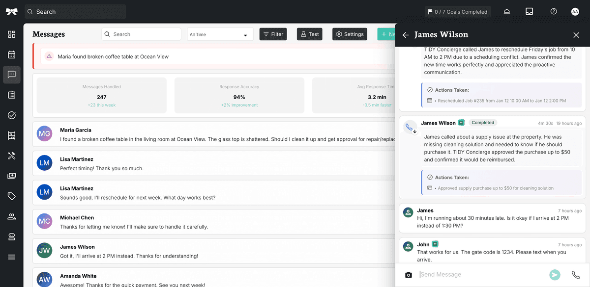 Enable phone and view summaries of all phone activity