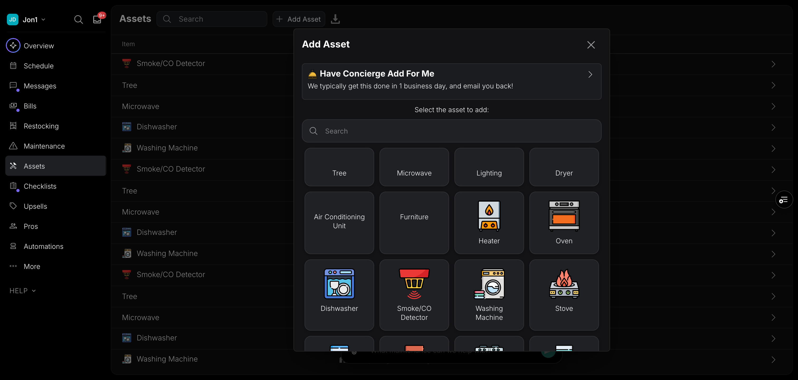 Add asset interface