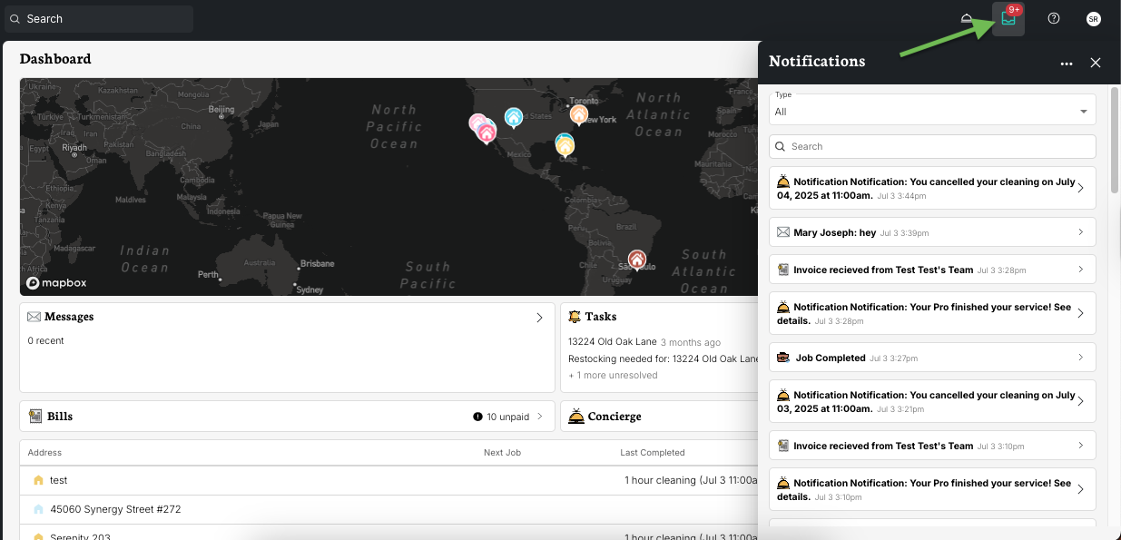 Notification center
