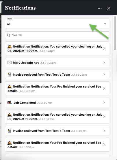 Notification settings