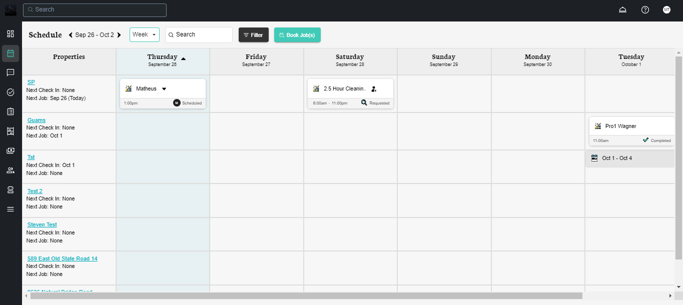 Schedule overview